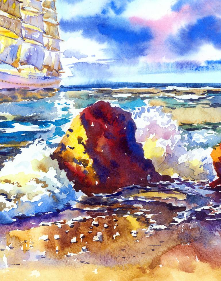Original Other Seascape Painting by Olga Larina