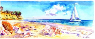 Print of Beach Paintings by Olga Larina