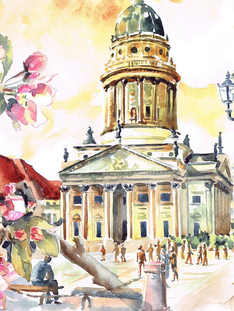 Original Impressionism Cities Painting by Olga Larina