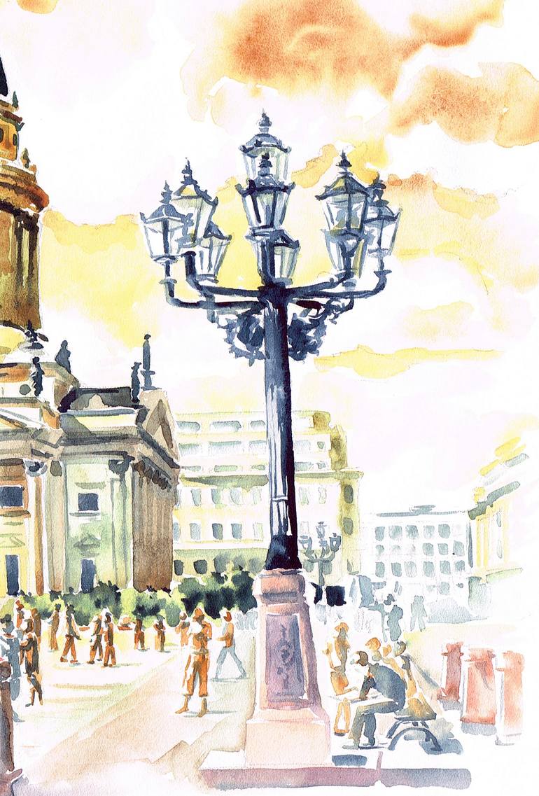 Original Impressionism Cities Painting by Olga Larina