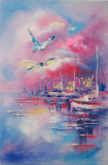 Print of Fine Art Yacht Paintings by Olga Larina