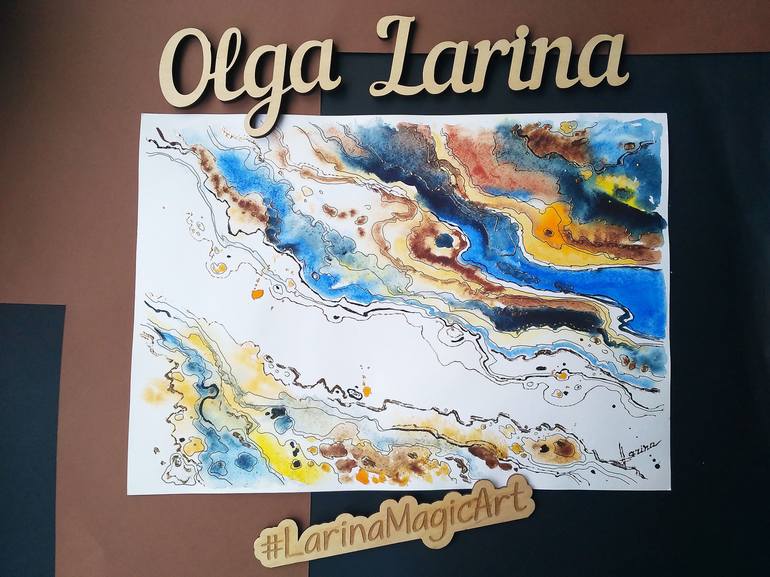 Original Abstract Expressionism Abstract Painting by Olga Larina