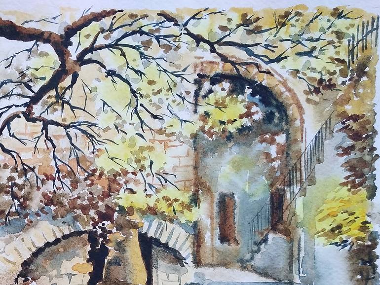 Original Figurative Cities Painting by Olga Larina