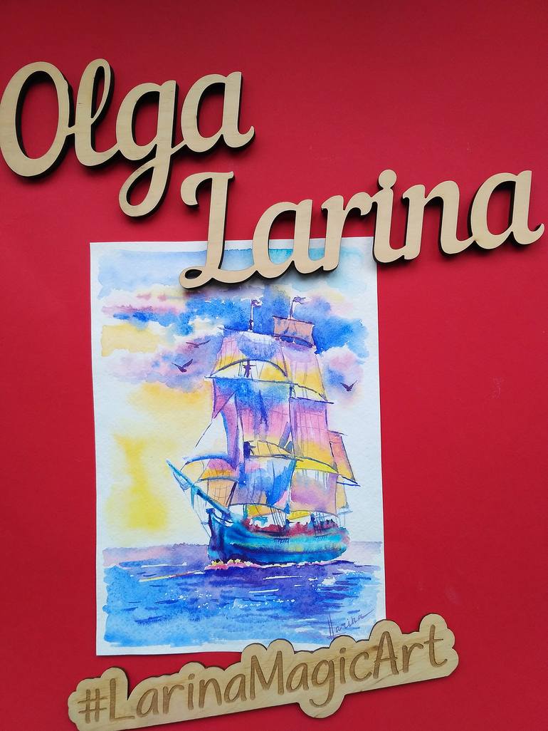 Original Ship Painting by Olga Larina