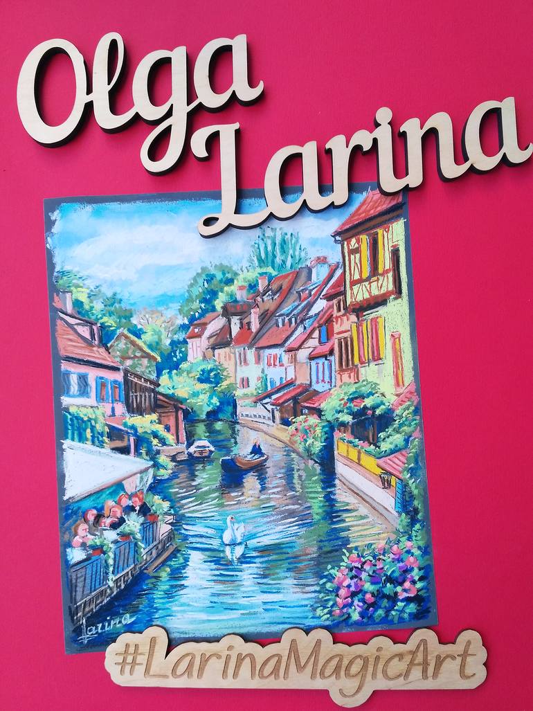Original Figurative Cities Drawing by Olga Larina