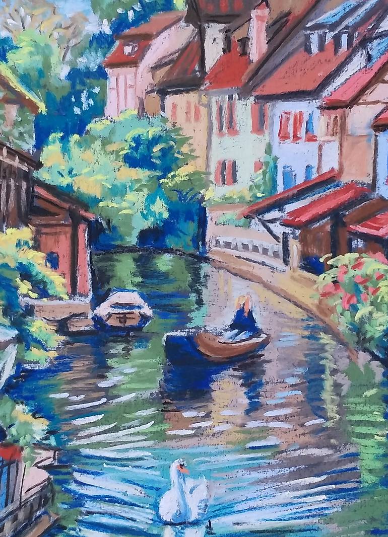 Original Figurative Cities Drawing by Olga Larina
