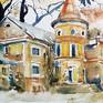An exclusive unique gift for any special occasion and holiday. Interior decoration. Memory to your relatives, family and friends. Original present.   

Ravens over an old house in the forest. Original watercolor painting.     

The brown color scheme conveys the spirit of time. We are attracted to old things that have an interesting history. Together with them we plunge into legends, fantasize and live new ones, in our head and heart. 

At any time of the year, in any weather, the joy of life will be transmitted by paintings written with love and inspiration.

Watercolor is unique in that this pattern of color spots will not be repeated. The second such picture will be gone. Each painting is made in watercolor, like a pearl. 

Watercolor is delicate material, it can convey a lot of emotions, impressions, moods. Its uniqueness lies in the fact that you can never copy the same work. You never know how the paint will spread on the paper, how the color spots will fall, the mood with which the artist approaches the image will also affect the work. 

 This picture will light up with joy  and happiness the interior of your house and will be a good gift for your relatives and for your friends. Suitable for any celebration and occasion. 

I hope my painting will decorate your home or office, give light, warmth and joy every day.