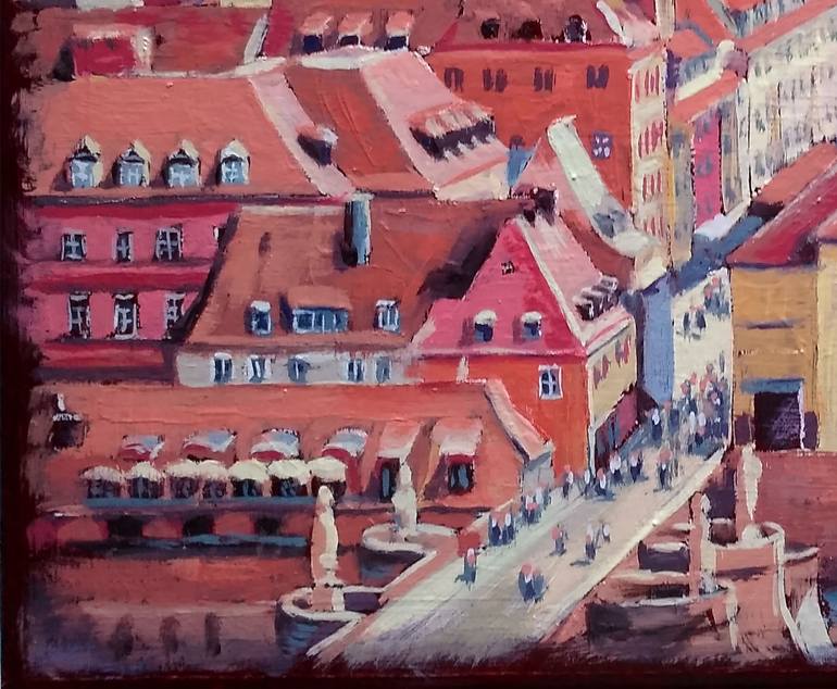 Original Figurative Cities Painting by Olga Larina