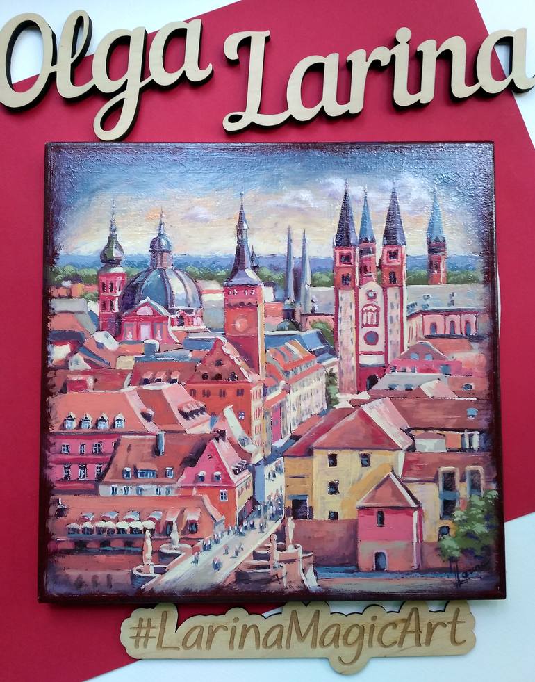 Original Figurative Cities Painting by Olga Larina