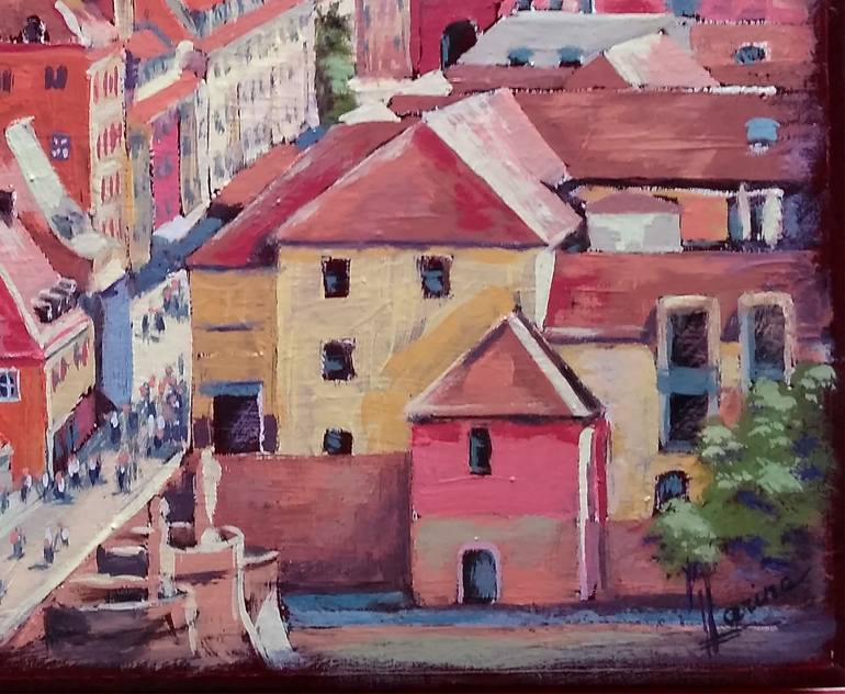 Original Figurative Cities Painting by Olga Larina