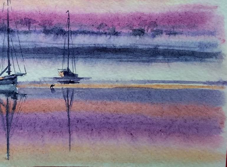 Original Figurative Seascape Painting by Olga Larina