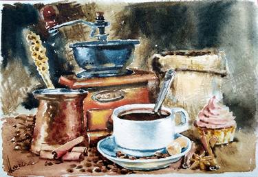 Still life with coffee and cake thumb