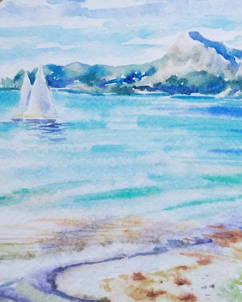 Original Figurative Seascape Painting by Olga Larina