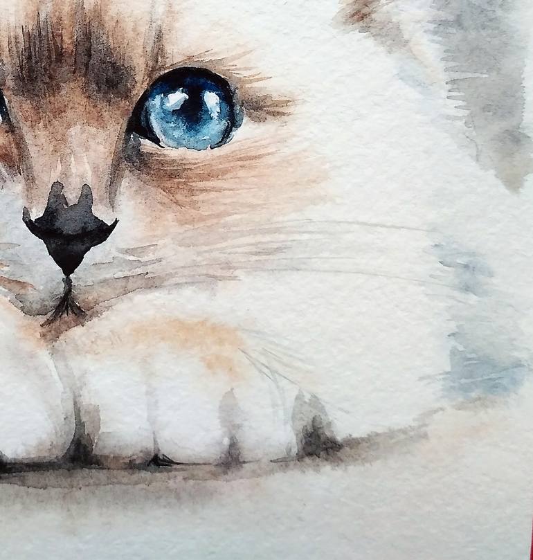 Original Cats Painting by Olga Larina