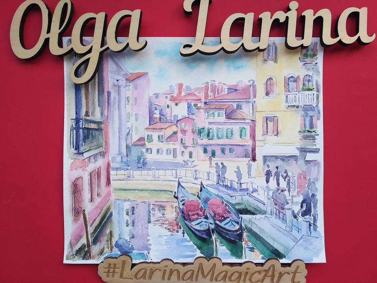 Original Figurative Cities Painting by Olga Larina