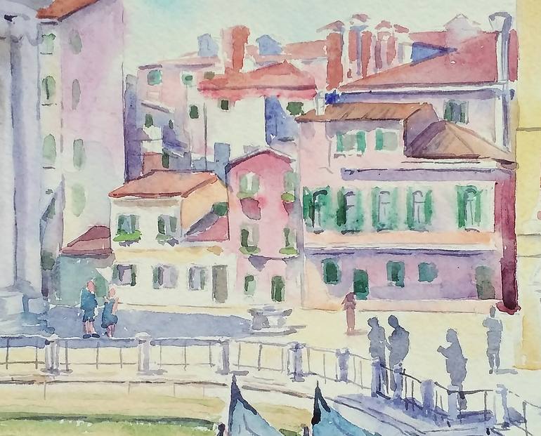Original Figurative Cities Painting by Olga Larina