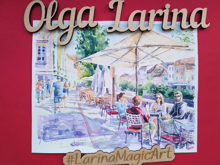 Original Figurative Cities Painting by Olga Larina