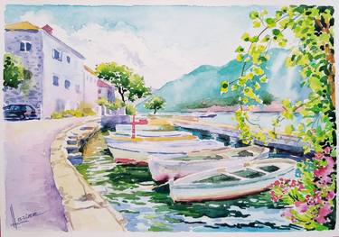 Print of Boat Paintings by Olga Larina