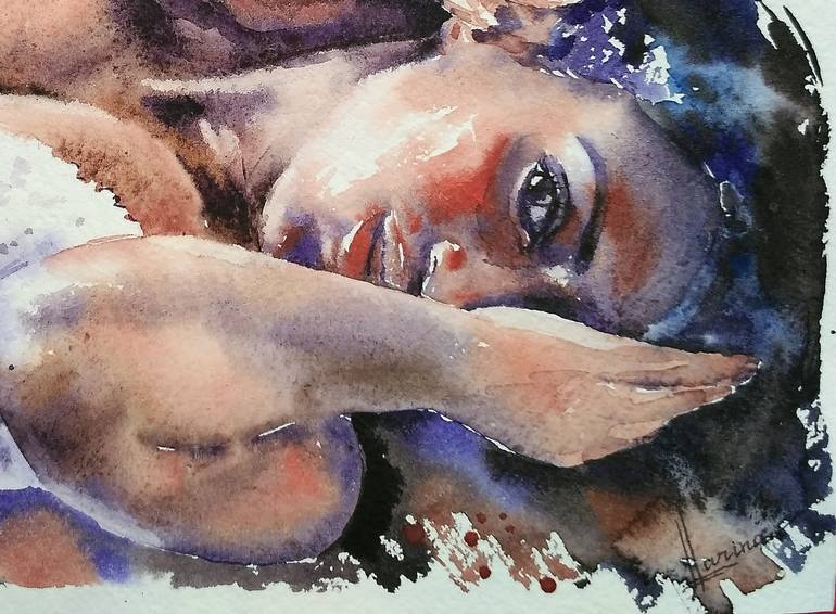 Original Fine Art Women Painting by Olga Larina