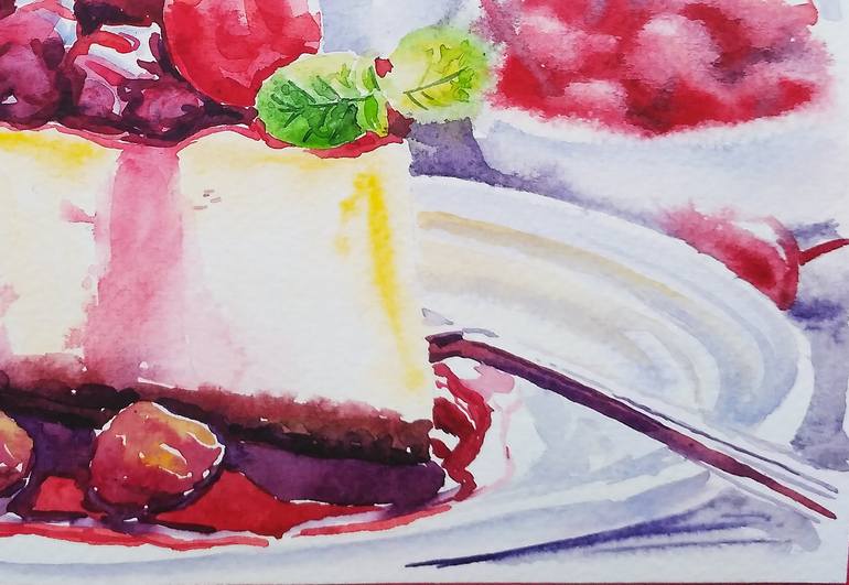 Original Figurative Food Painting by Olga Larina