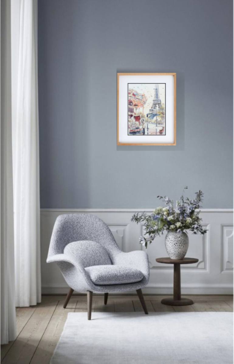 Original Art Deco Cities Painting by Olga Larina