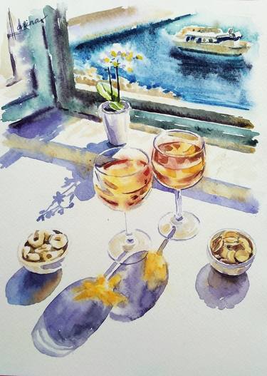 Original Figurative Food & Drink Paintings by Olga Larina