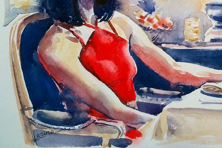 Original Expressionism Women Painting by Olga Larina