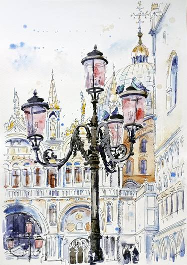 Original Architecture Paintings by Olga Larina