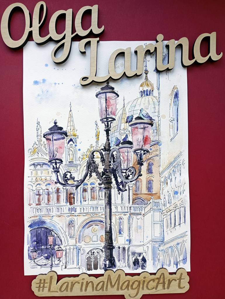 Original Architecture Painting by Olga Larina