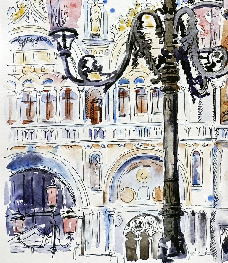 Original Architecture Painting by Olga Larina