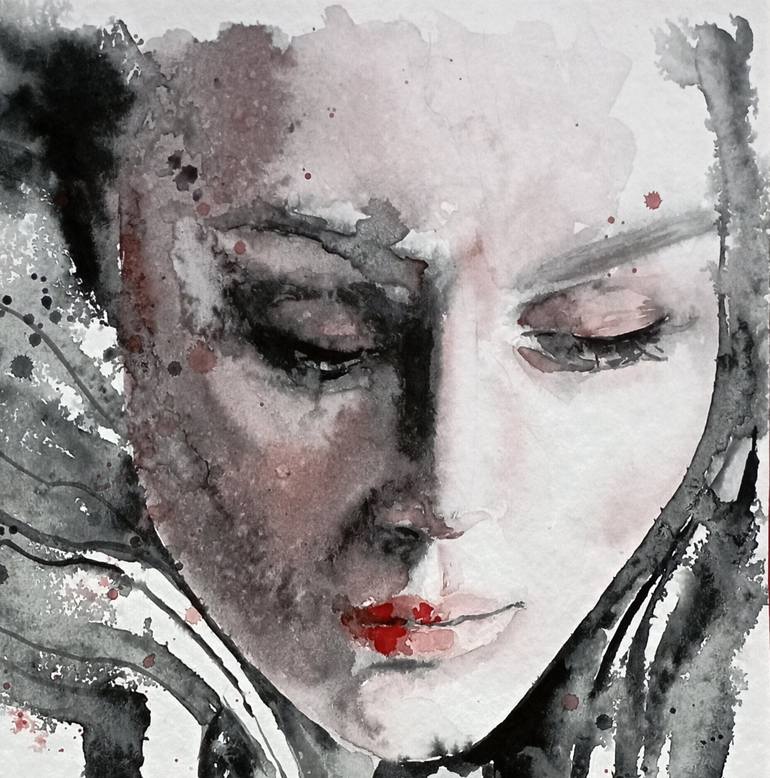 Original Conceptual Portrait Painting by Olga Larina