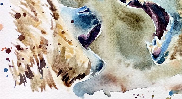 Original Expressionism Animal Painting by Olga Larina