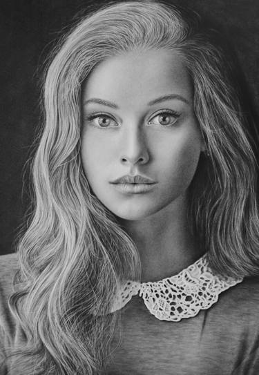 Original Fine Art Portrait Drawings by Olga Pursches