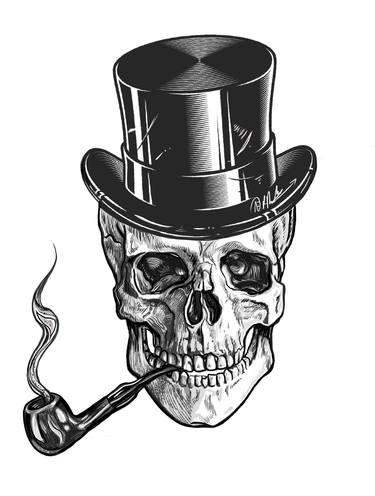 Sophisticated Smoking Skull thumb