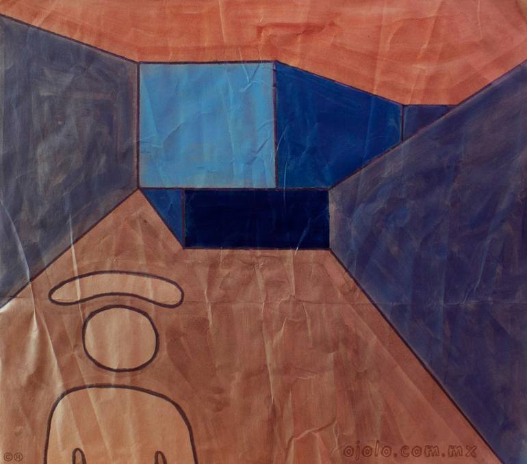 Original Architecture Painting by Ojolo Miron | Conceptual Art on Paper | vacio 5