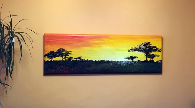 african sunrise painting