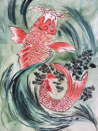 Print of Fish Paintings by Ksenia Lutsenko