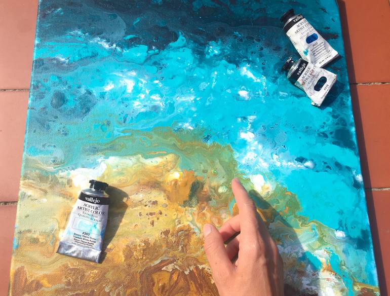 Original Abstract Expressionism Seascape Painting by Ksenia Lutsenko