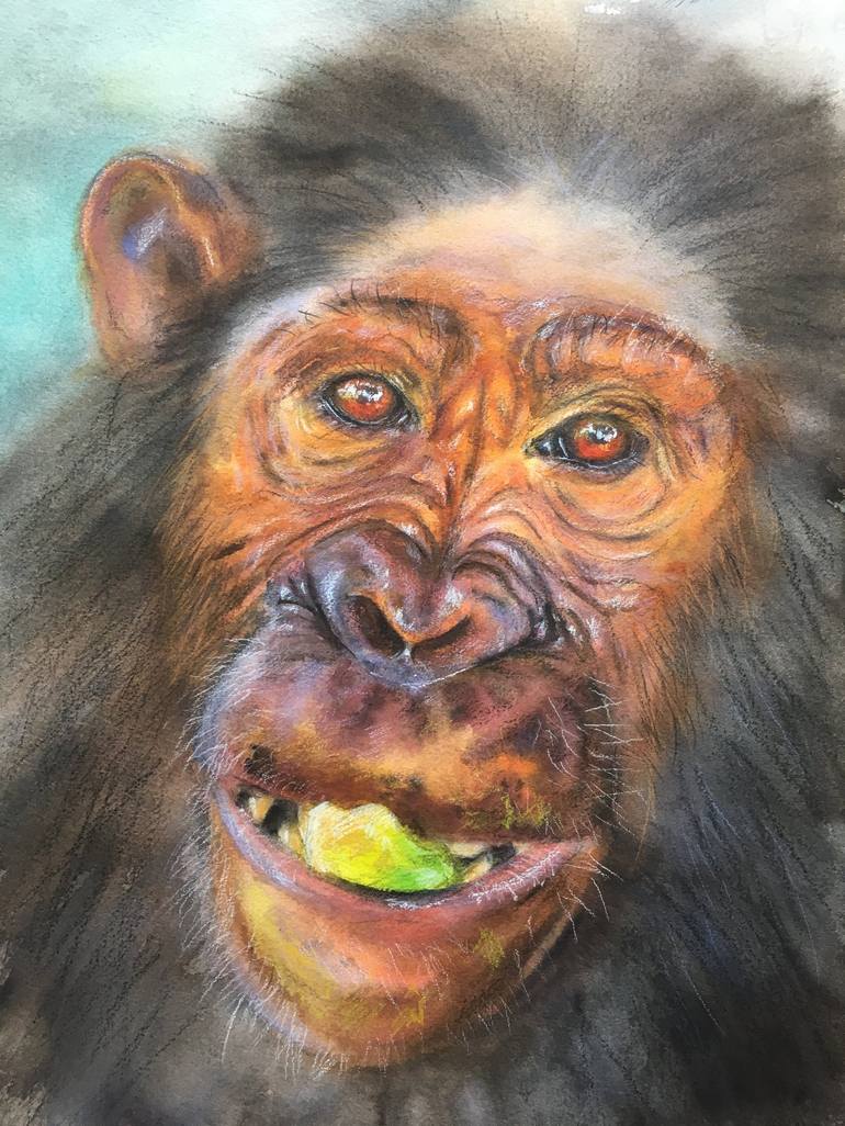 CHIMPANZEE Painting by Ksenia Lutsenko Saatchi Art