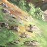 Expressive landscape painting. Soft pastel drawing on professional pastel paper 360g.