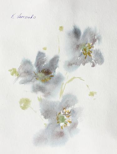 Original Abstract Floral Paintings by Ksenia Lutsenko