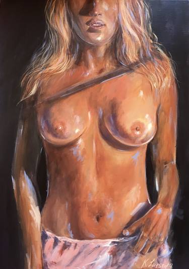 Print of Realism Erotic Paintings by Ksenia Lutsenko