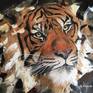 TIGER MOOD - Wildlife realism impressionist wild cat acrylic painting ...