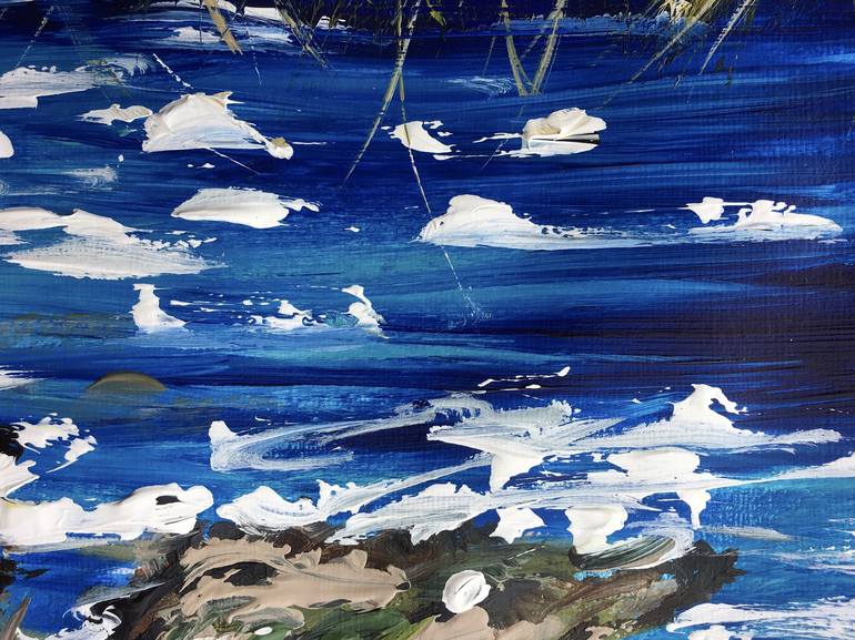 Original Expressionism Seascape Painting by Ksenia Lutsenko