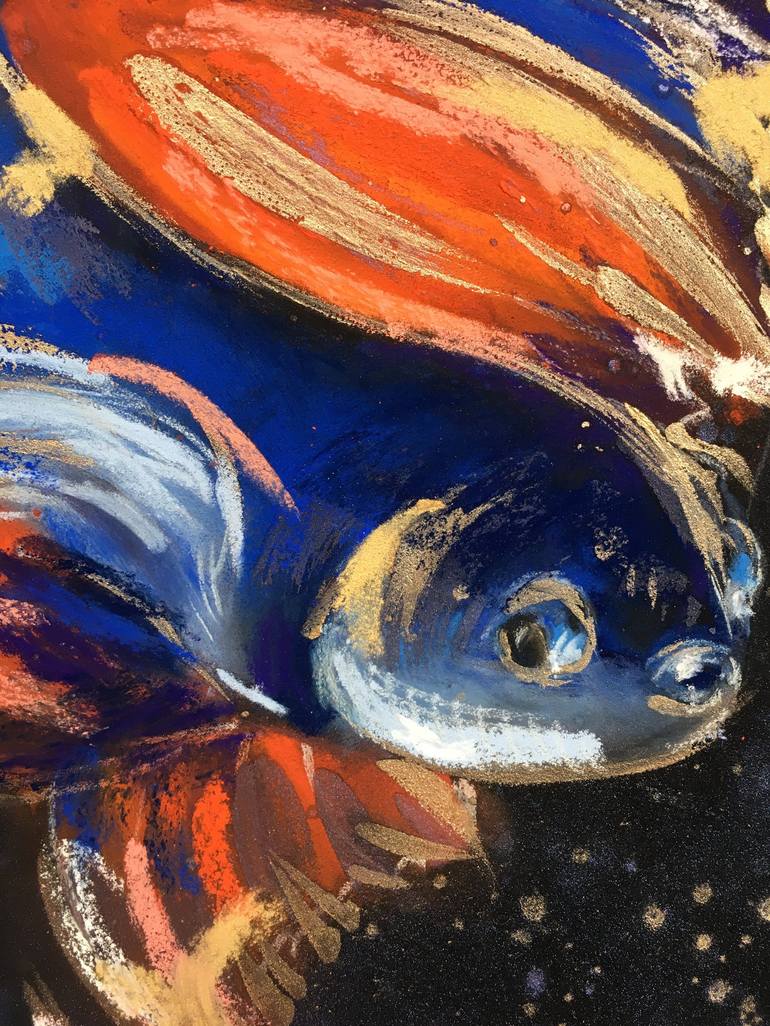 Original Art Deco Fish Painting by Ksenia Lutsenko