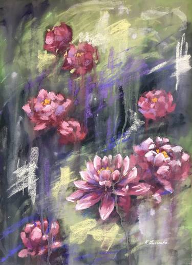 Print of Impressionism Floral Drawings by Ksenia Lutsenko