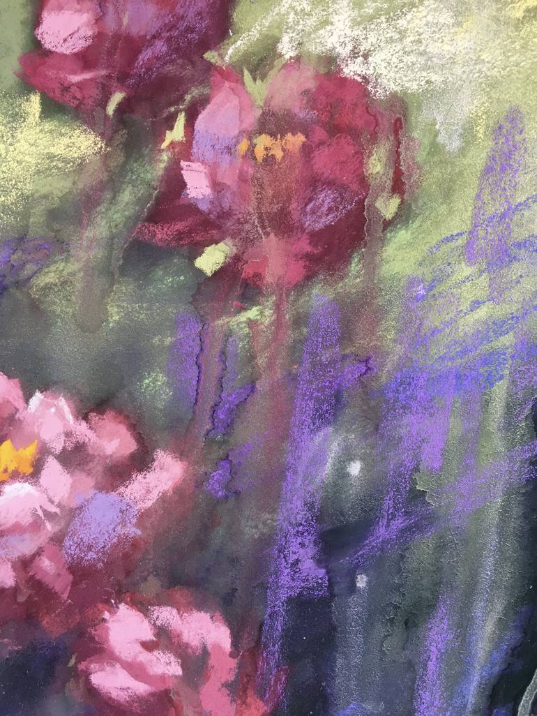 Original Impressionism Floral Drawing by Ksenia Lutsenko