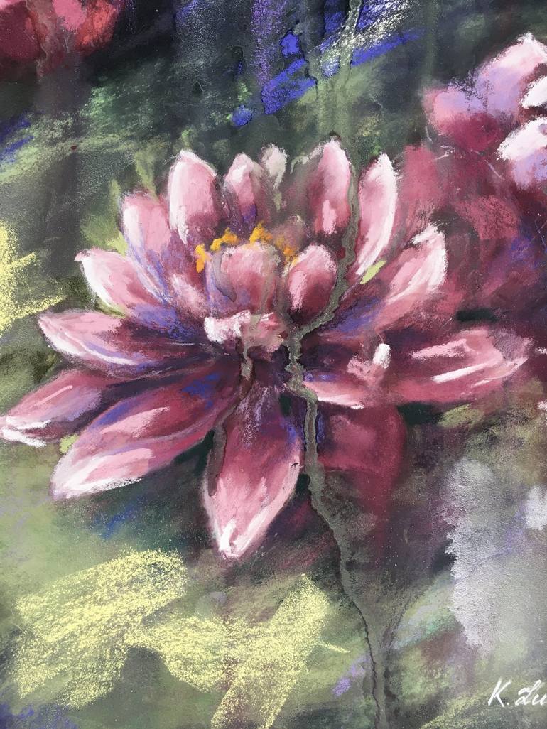 Original Impressionism Floral Drawing by Ksenia Lutsenko