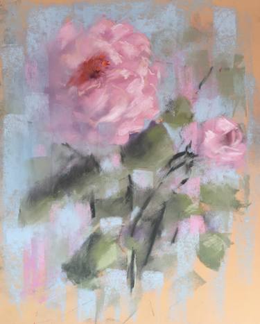 TENDER ROSE ABSTRACT - FLOWERS FLORAL PINK EXPRESSIVE thumb