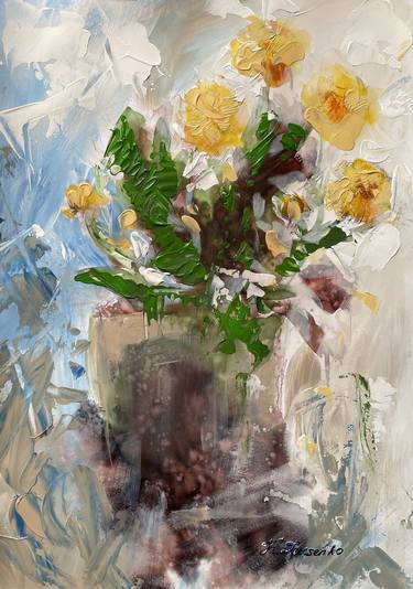 Original Expressionism Floral Paintings by Ksenia Lutsenko